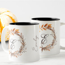 All Any Letter Modern Boho Foliage Monogram Fall