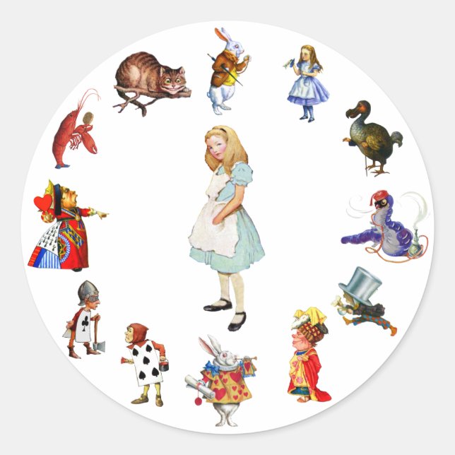 ALL AROUND ALICE IN WONDERLAND CLASSIC ROUND STICKER (Front)