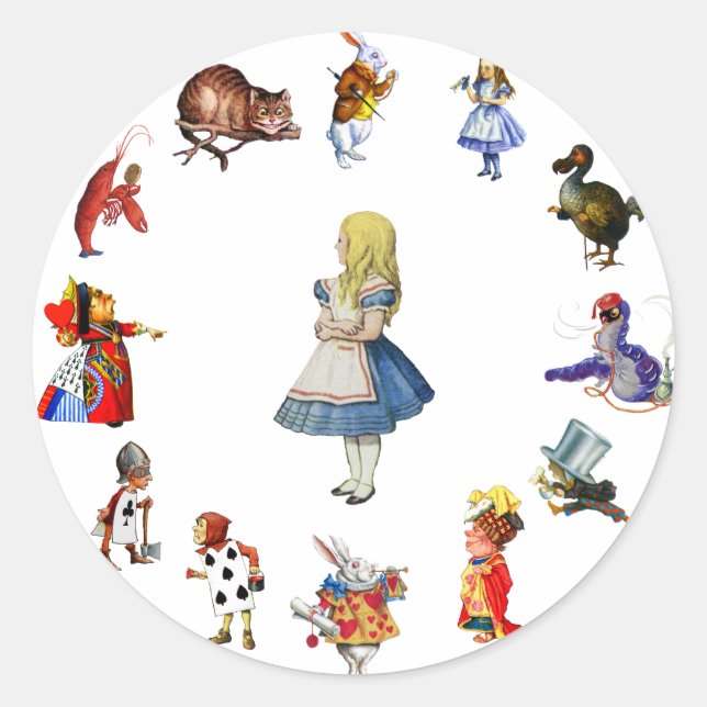 ALL AROUND ALICE IN WONDERLAND CLASSIC ROUND STICKER (Front)