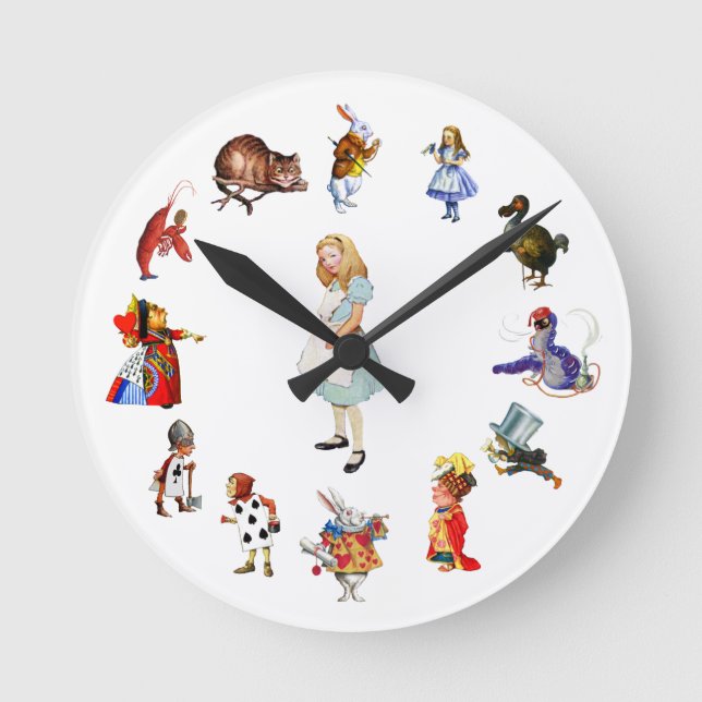 All Around Alice In Wonderland Round Clock (Front)