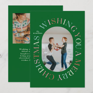 All Around Merry Christmas Colourful Photo Card