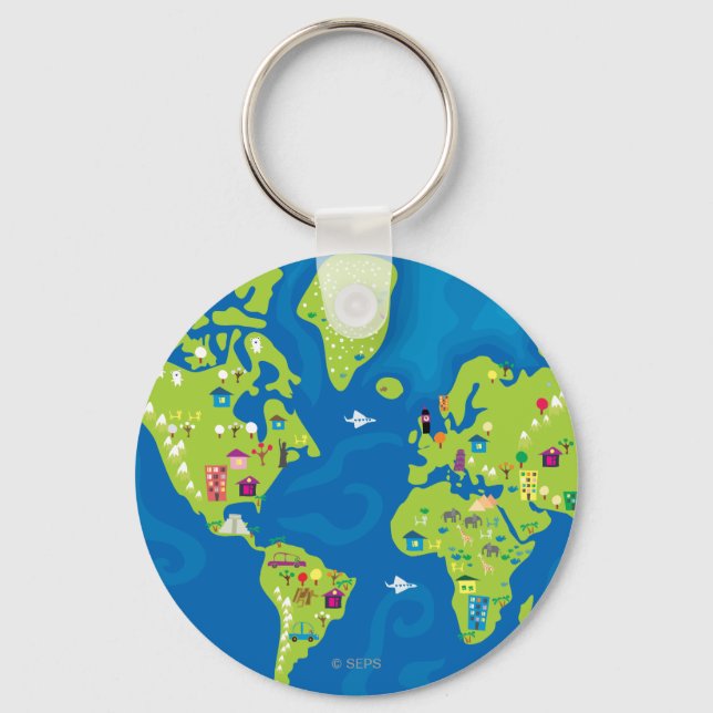 All Around the World Key Ring (Front)