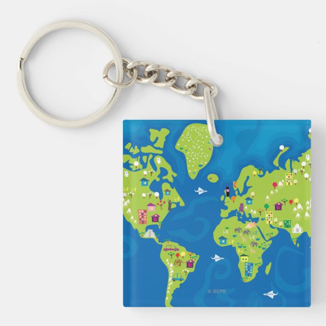 All Around the World Key Ring (Front)
