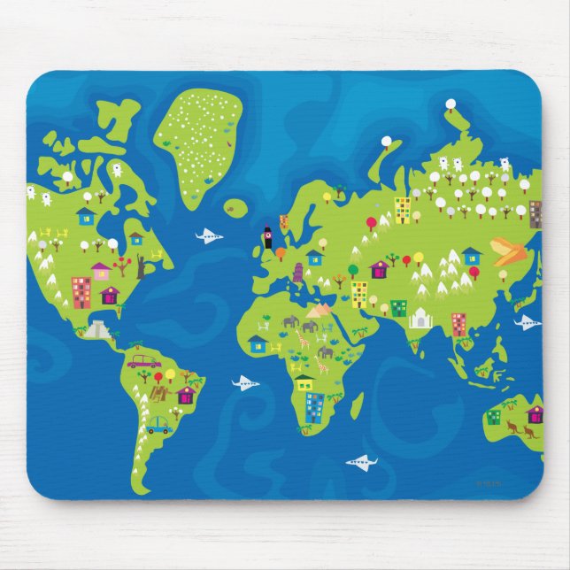 All Around the World Mouse Mat (Front)
