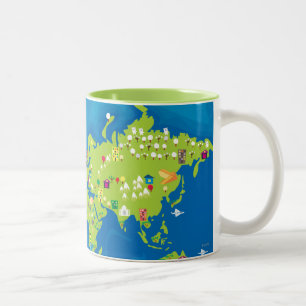 All Around the World Two-Tone Coffee Mug