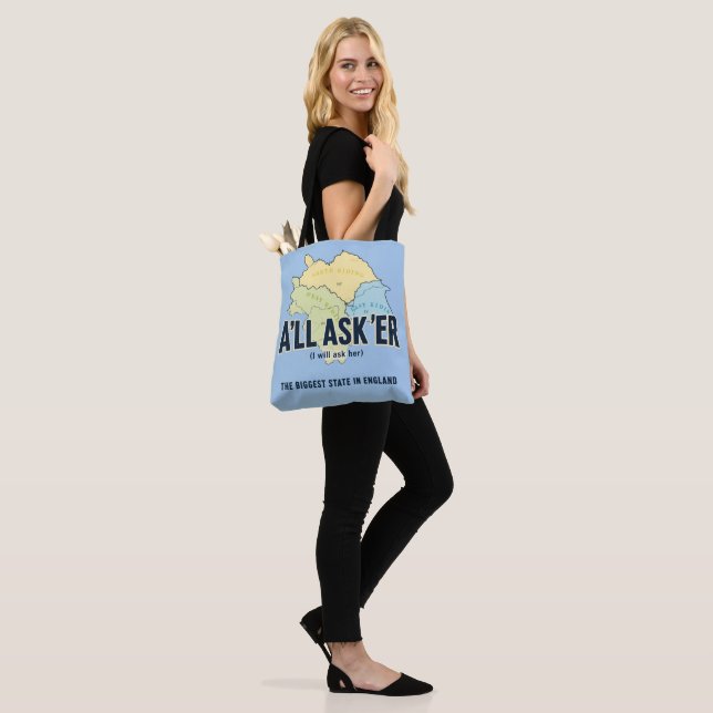 A'll Asker – Yorkshire's Biggest State Tote Bag (On Model)