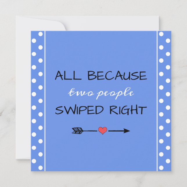 All Because Two People Swiped Right Baby Shower Thank You Card (Front)