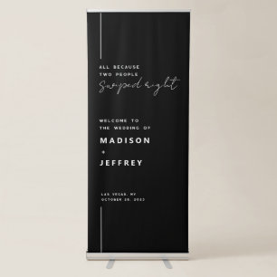 All because two people swiped right Wedding Retractable Banner