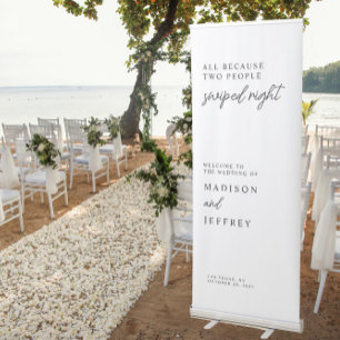 All because two people swiped right Wedding Retractable Banner