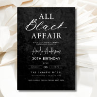 All Black Affair Birthday Party Modern Elegant