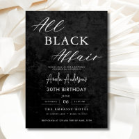 All Black Affair Birthday Party Modern Elegant