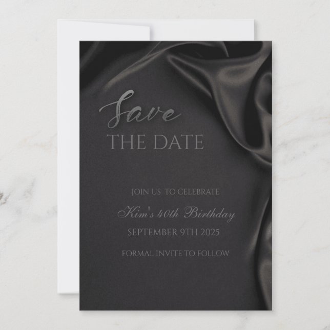 All Black Affair, Black Tie, Formal Attire,Birthda Invitation (Front)