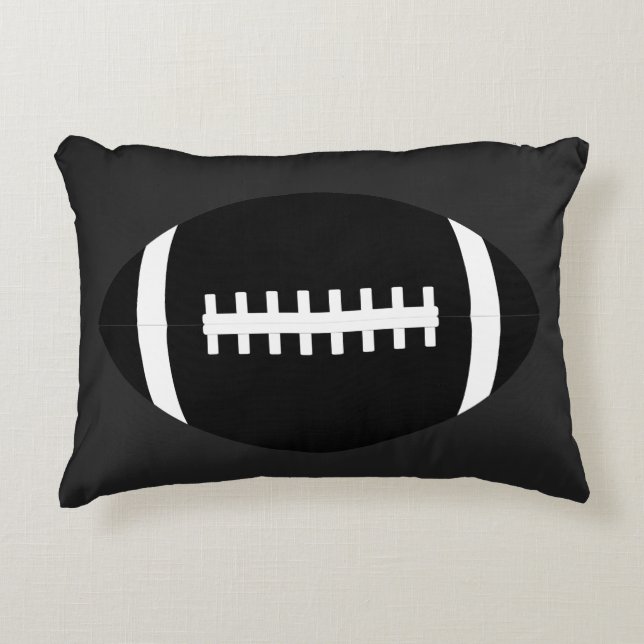 All Black American Football Boys Room Throw Pillow (Front)