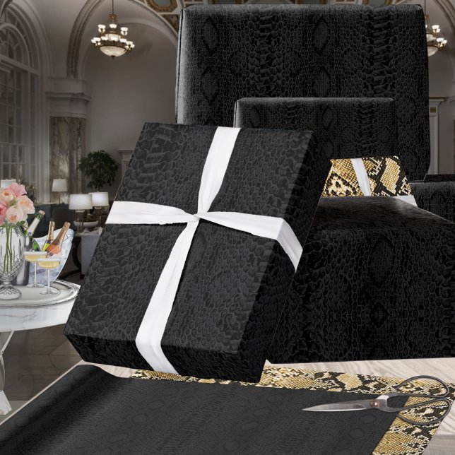 All Black Exotic Cobra Snakeskin Wrapping Paper (Creator Uploaded)