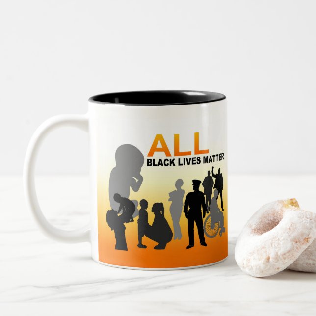 All Black Lives Matter Two-Tone Coffee Mug (With Donut)