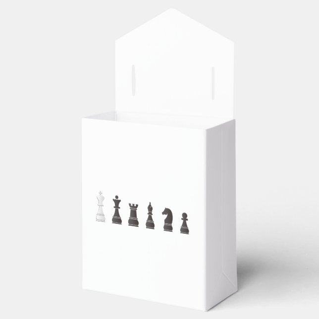 All black one white, chess pieces favour box (Opened)