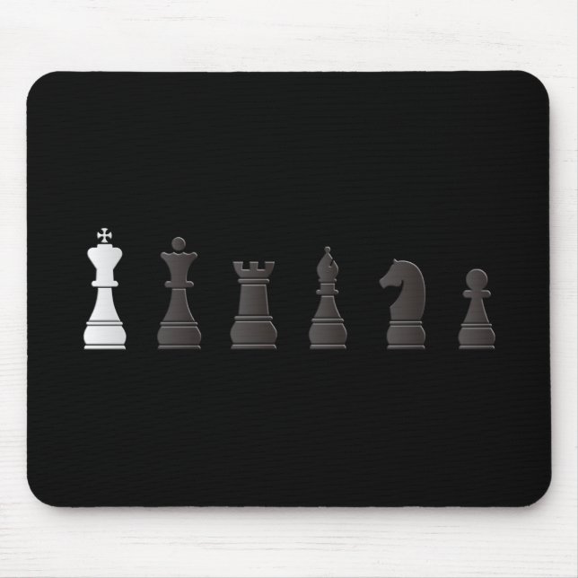 All black one white, chess pieces mouse mat (Front)