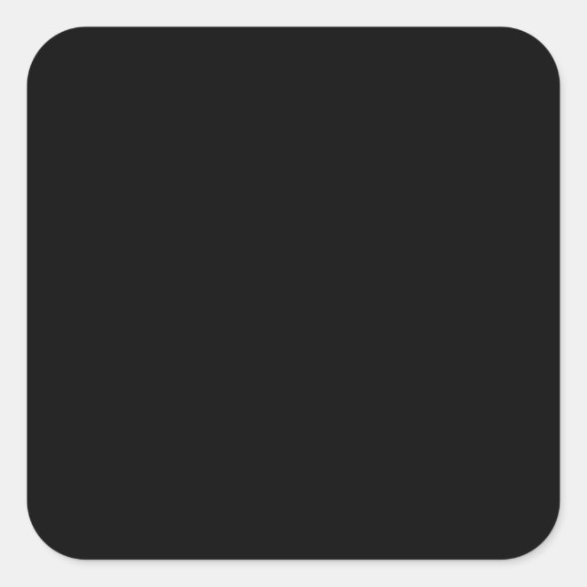 All Black Solid Square Sticker (Front)