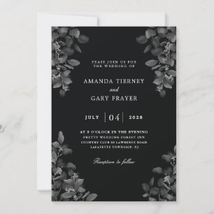 All black wedding invitations