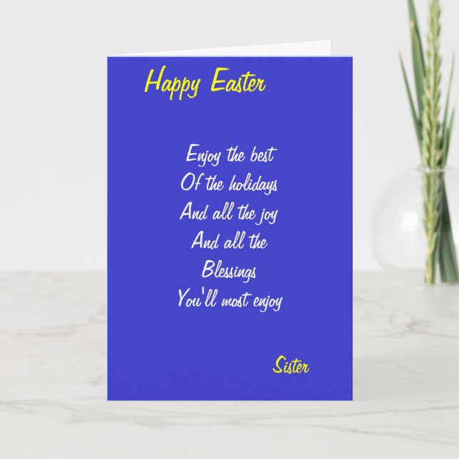 All blessings-sister easter cards (Front)