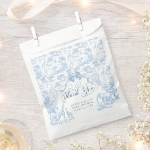 All Blue Toile Safari Animal Baby Boy Shower Favour Bags