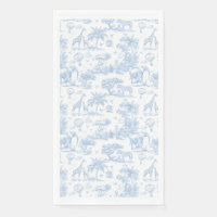 All Blue Toile Safari Animal Baby Boy Shower