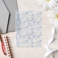 All Blue Toile Safari Animal Baby Boy Shower