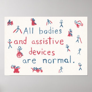 "All bodies are normal" disability poster