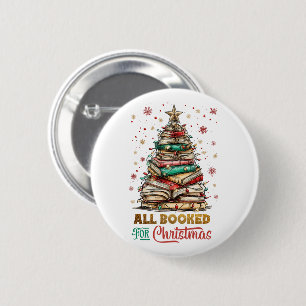 All Booked for Christmas  6 Cm Round Badge