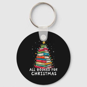 All Booked For Christmas Book Christmas Tree Light Key Ring