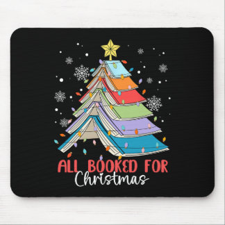 All Booked For Christmas Book Christmas Tree Light Mouse Mat