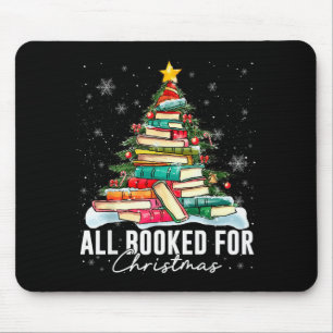 All Booked For Christmas Book Christmas Tree Light Mouse Mat