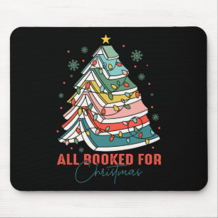 All Booked For Christmas Book Christmas Tree Light Mouse Mat