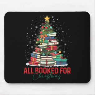 All Booked For Christmas Book Christmas Tree Light Mouse Mat