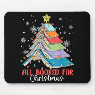 All Booked For Christmas Book Christmas Tree Light Mouse Mat