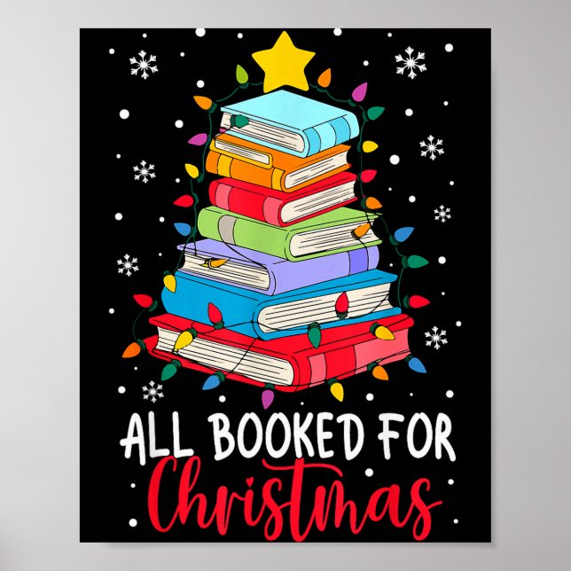 All Booked For Christmas Book Christmas Tree Light Poster (Front)