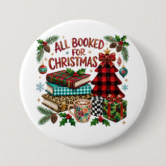All Booked for Christmas Book Lover 7.5 Cm Round Badge