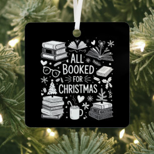 All Booked for Christmas Book Lover Bookish Gifts Metal Tree Decoration
