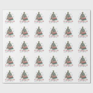 All Booked For Christmas Book Lover Christmas Xmas Wrapping Paper