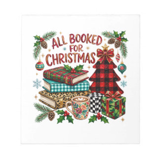 All Booked for Christmas Book Lover Notepad