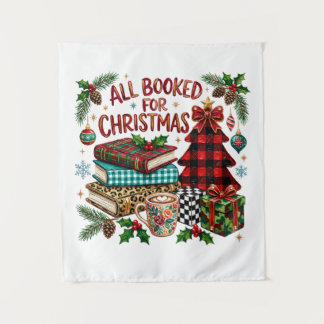All Booked for Christmas Book Lover Tapestry