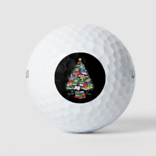 All Booked For Christmas Book Xmas Gift Librarian  Golf Balls