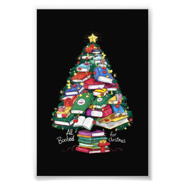 All Booked For Christmas Book Xmas Gift Librarian  Photo Print (Front)