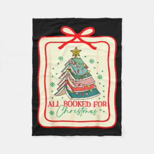 All Booked For Christmas Coquette Bow Tree Lights  Fleece Blanket