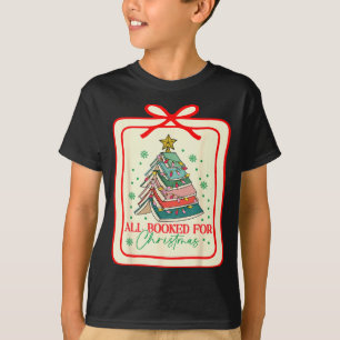 All Booked For Christmas Coquette Bow Tree Lights T-Shirt