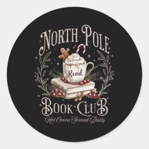 All Booked For Christmas Coquette Xmas Book Club B Classic Round Sticker