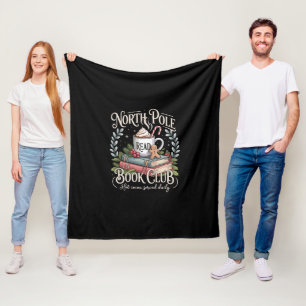 All Booked for Christmas Coquette Xmas Book Club Fleece Blanket