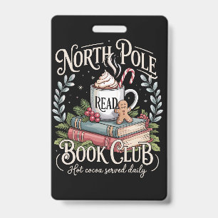 All Booked for Christmas Coquette Xmas Book Club  ID Badge