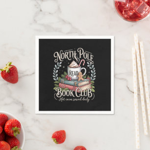 All Booked for Christmas Coquette Xmas Book Club Napkin
