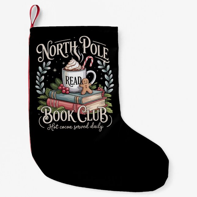 All Booked for Christmas Coquette Xmas Book Club  Small Christmas Stocking (Front)